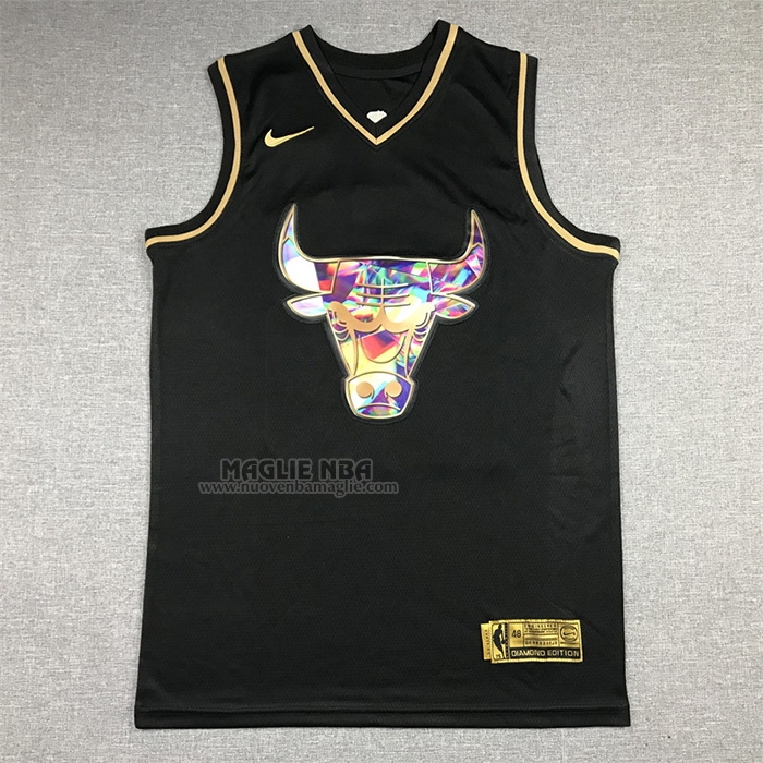 Maglia
 Michael Jordan NO 23 Chicago Bulls Golden Edition 2021-22 Nero
